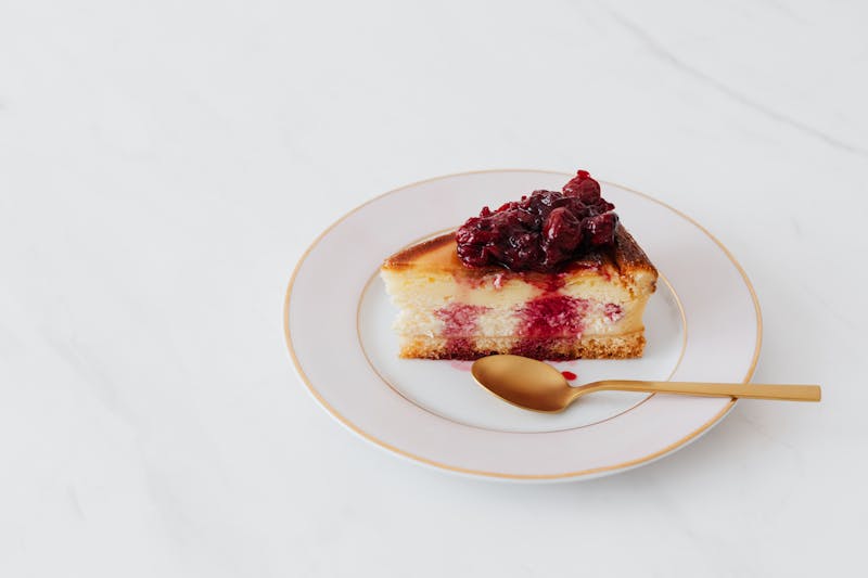 Cheesecake slice dessert at Tatte café Washington DC